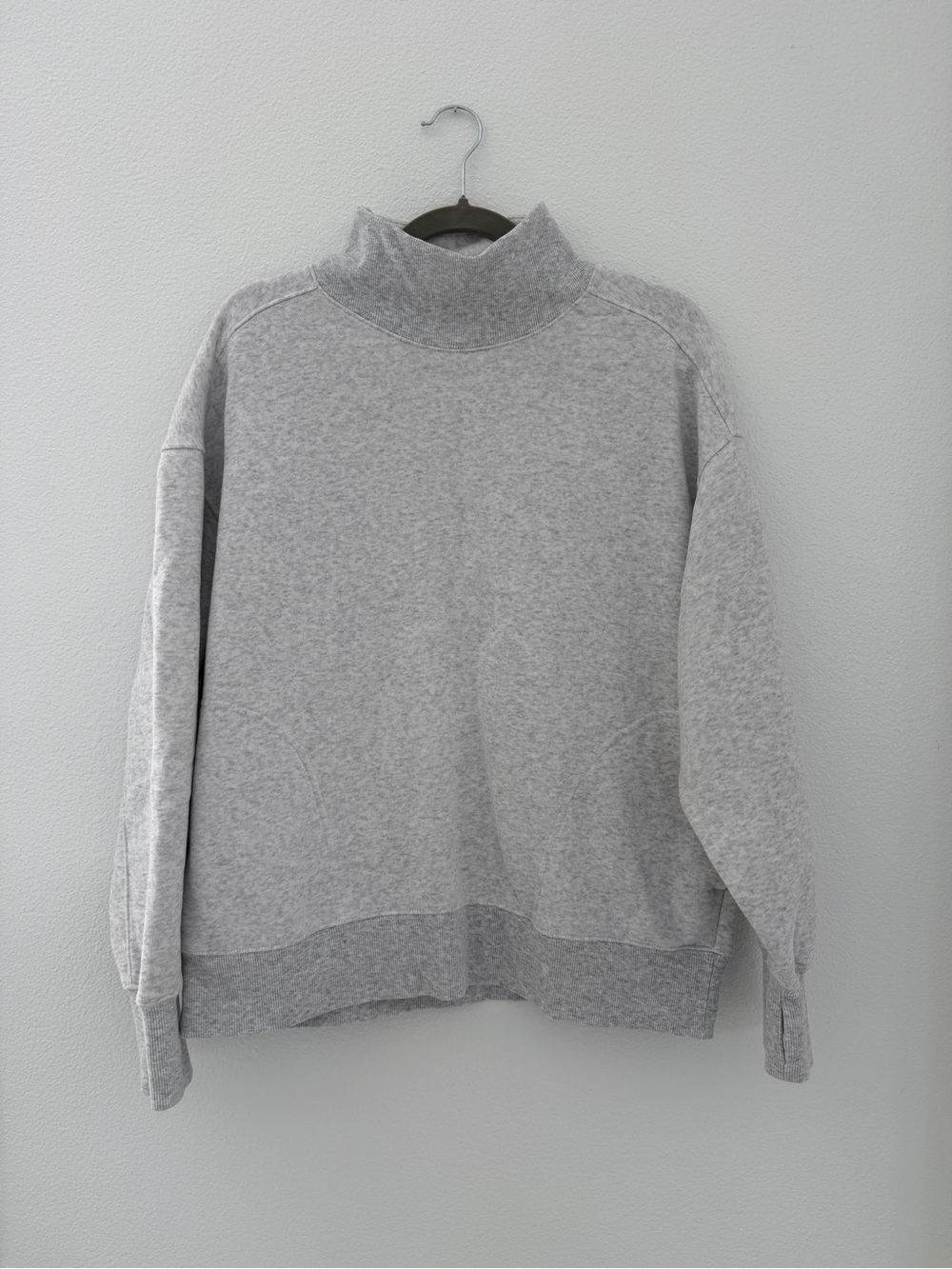 Aerie Offline Mock Neck Sweatshirt with Pockets Light Gray - Picture 2 of 6